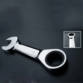 1 шт. 14-17 мм Реверсивный комбинированный короткий одинарный ключ, короткая комбинация, 72 Зубчатый гаечный ключ с храповиком