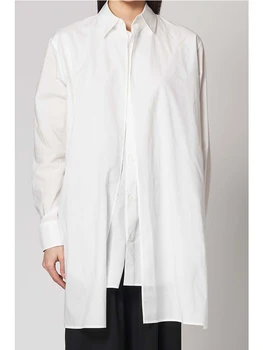 Многослойная структура белая рубашка, топы оверсайз, рубашка йоджи Ямамото, рубашки унисекс, японский стиль, мужская одежда, одежда для женщин