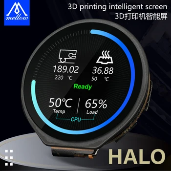 Мягкий 1,28-дюймовый сенсорный экран FLY-HALO WiFi IPS Smart Circular для 3D-принтеров с емкостным касанием и совместимостью с Klipper
