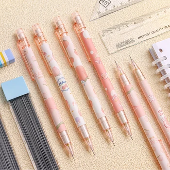 1 Шт. кавайный 0,5 мм Медовый персиковый милый автоматический механический карандаш, школьные канцелярские принадлежности, канцелярские подарки для студентов, ручка