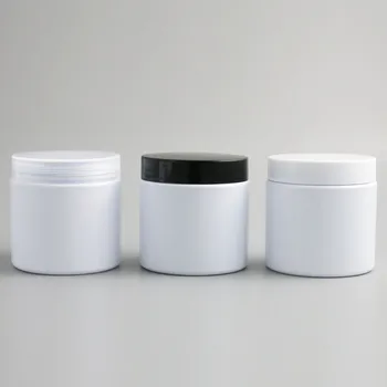 24 пустых белых контейнера для косметического крема по 200 г Баночки для крема 200 куб. см 200 мл для упаковки косметики Пластиковые бутылки с пластиковой крышкой
