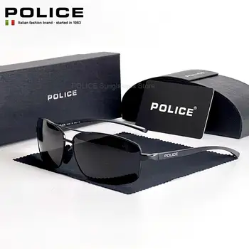 Роскошные солнцезащитные очки UV400 POLICE, модный тренд, мужские поляризованные дизайнерские очки, Мужские очки для вождения, антибликовые очки
