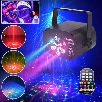 RGB LED Освещение сцены Дискотеки USB Управление звуком с УФ Эффектом, Лазерная лампа для проектора, освещение для диджейского клуба, бара, Свадьбы, Дня рождения, вечеринки