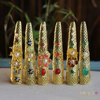 1 ШТ. покрытие для ногтей невесты, антикварная китайская свадебная филигрань, реквизит для фотосъемки королевы Ханфу, декор