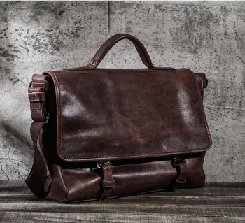 Водонепроницаемый кожаный портфель Для мужчин, мужская сумка для ноутбука, сумки через плечо для мужчин, Мужская сумка из воловьей кожи для мужчин