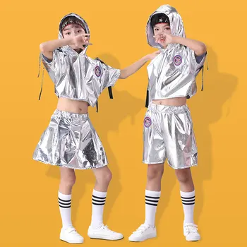 Новые Детские костюмы для джазовых Танцев в стиле хип-хоп Для девочек И мальчиков, модели Костюмов для Уличных Танцев, Барабанная установка для Подиума, Костюмы для Рейва