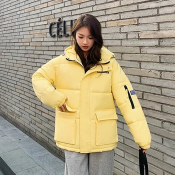 Толстый пуховик для женщин, куртка с хлопковой подкладкой, Свободное пальто, Корейская одежда для хлеба, теплое пальто Parker с капюшоном, зима 2023