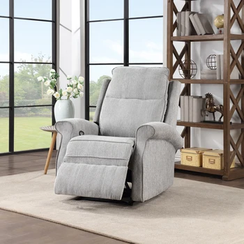 Большой Современный одноместный диван с мягкой обивкой, кресло-качалка для гостиной Серого цвета