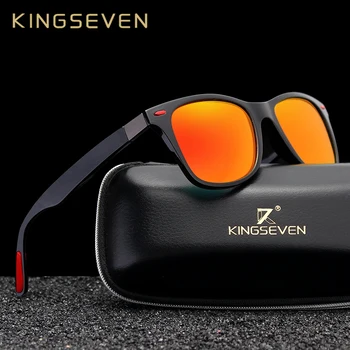 Оригинальные Классические Поляризованные солнцезащитные очки бренда KINGSEVEN Для Мужчин И Женщин, Солнцезащитные Очки в квадратной Оправе Для Вождения, Мужские Очки UV400 Gafas De Sol