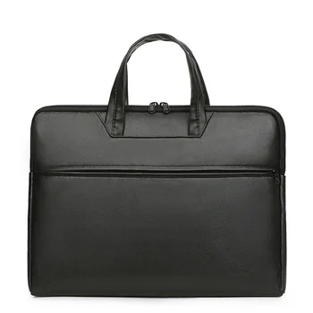 Портфель из искусственной кожи, мужская сумка через плечо, офисная сумка для ноутбука, деловая черная сумка-портфель для документов, дизайнерская сумка