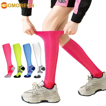 Компрессионные носки GOMOREON 1 пара для женщин и мужчин, поддерживающие циркуляцию Носки с градуировкой для бега, спортивных видов спорта