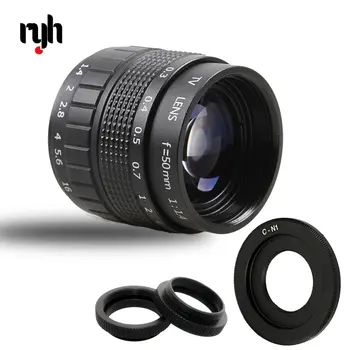 50 мм объектив для видеосъемки F1.4 CCTV TV + C крепление + Макрокольцо для Nikon 1 AW1 S2 J4 J3 J2 J1 V3 V2 V1 беззеркальная камера C-NI N1