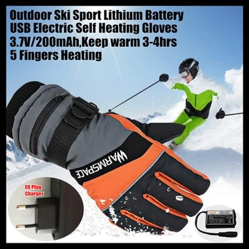 40 пар перчаток с электрическим подогревом Smart USB, зимние Теплые ветрозащитные Перчатки для занятий спортом на открытом воздухе, лыжи, Литиевая батарея, Самонагревающийся 5 пальцев