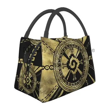 Символ Майя Хунаб Ку Изолированная сумка для ланча для Женщин Портативный Кулер Термальный Ланч-бокс для Пикника