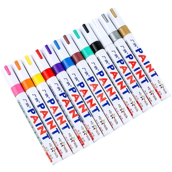 6 Шт. Красочный маркер для перманентной краски, водонепроницаемые белые маркеры, протектор шин, краска для ткани, металл, 12 цветов, маркерные ручки для краски