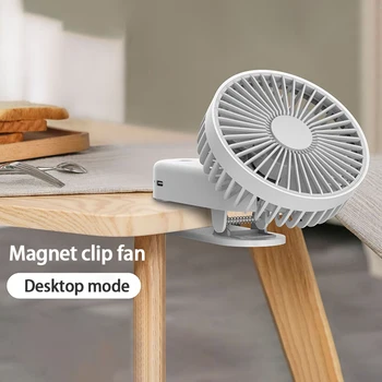 Новый Вентилятор с магнитным Зажимом, Мини-Охлаждающий Вентилятор, Usb Настольный Вентилятор для кондиционирования Воздуха, Перезаряжаемый Удобный Маленький Вентилятор, Трехскоростная Скорость Ветра