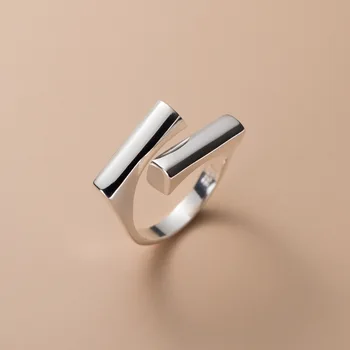 Уникальное простое кольцо из стерлингового Серебра 925 пробы Для женщин, ювелирные изделия, открытый палец, Винтажное кольцо ручной работы, Аллергия На подарок на День рождения