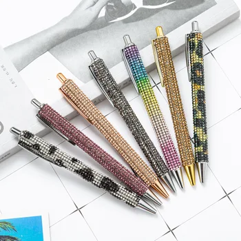 25 шт. Оптом, Металлические Шариковые ручки с бриллиантами, многоцветная Подарочная ручка, Креативные Канцелярские принадлежности