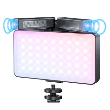 Новый RGB Светильник Для Видеокамеры С Микрофоном, Светодиодная Лампа 4000 мАч 2500 К-9000 К, Студийная лампа с Регулируемой Яркостью, Заполняющий светильник для Видеоблога в прямом эфире