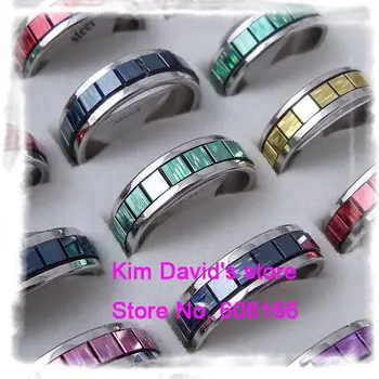 Оптовая продажа, 50 шт./лот, разноцветные алюминиевые кольца из нержавеющей стали в виде чешуек динамического цвета