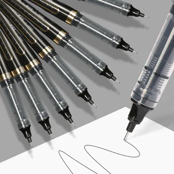 0,5 мм Черные Чернила Прямая Жидкая Роликовая Шариковая Гелевая Ручка Ручка для подписи Школьные Канцелярские принадлежности Рекламный Подарок