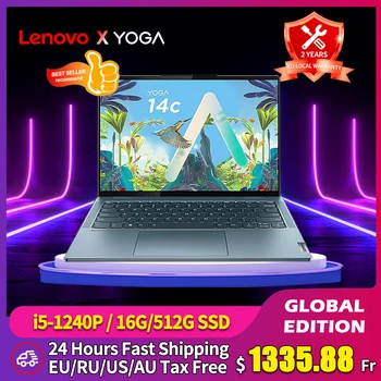 Ноутбук Lenovo Yoga 14c 2022 Intel Core i5-1240P 16 ГБ оперативной памяти 512 ГБ встроенной графики 14-Дюймовый сенсорный экран Тонкий Легкий Ноутбук