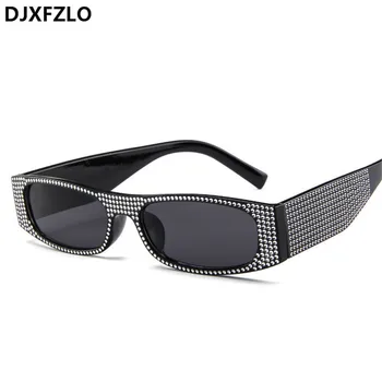 DJXFZLO 2021 Горячие солнцезащитные очки женские брендовые дизайнерские Маленькие квадратные модные солнцезащитные очки Ретро вечерние очки с каймой синего моря UV400