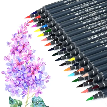 Новый набор ручек-фломастеров с мягким наконечником 80 цветов, двусторонняя живопись, граффити в подарок